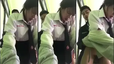 Gadis Muda Seragam Osis di doggy style pacarnya